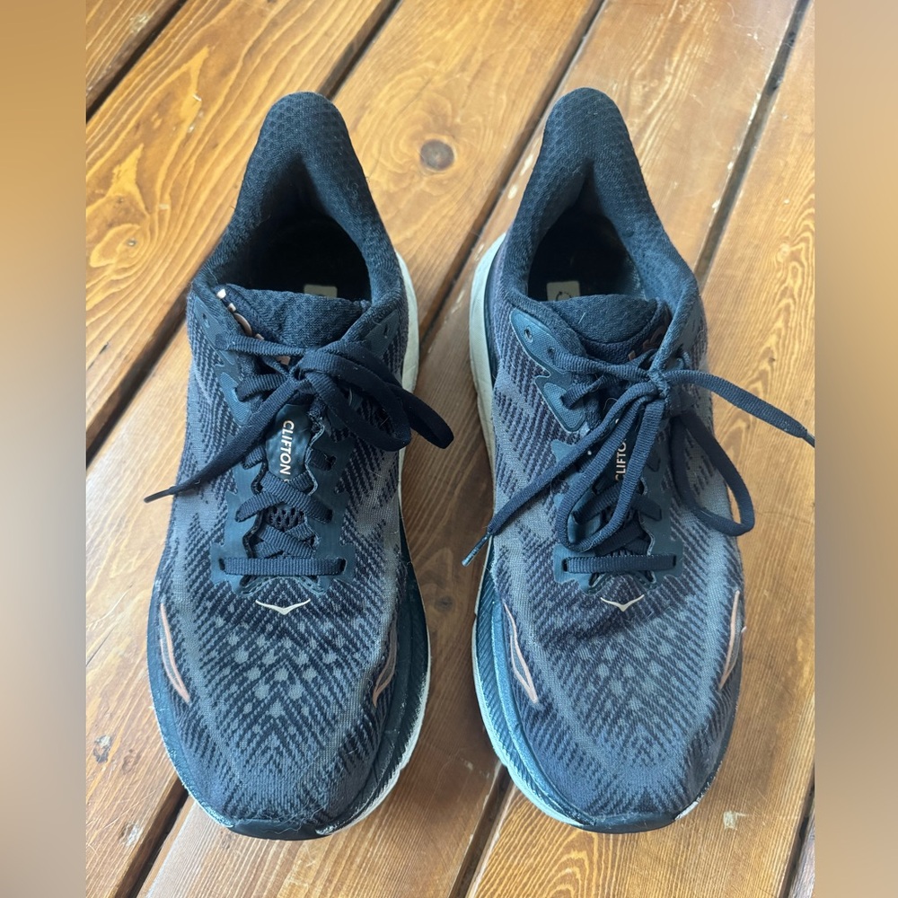 Hoka Clifton 9 Black Athletic Shoes